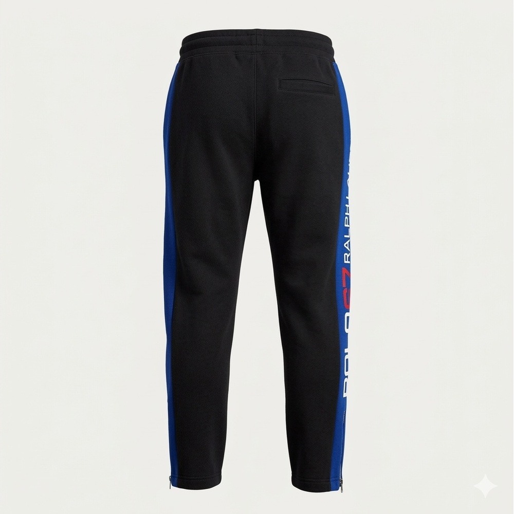 Polo Ralph Lauren Boys Black Double Knit Track Pants - Zip Ankles. Size S